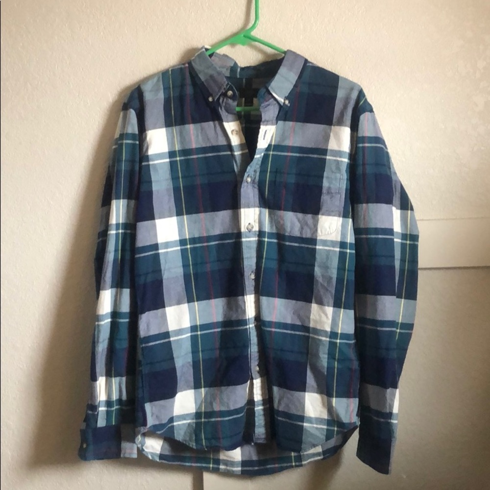 J. Crew Plaid oxford shirt size M